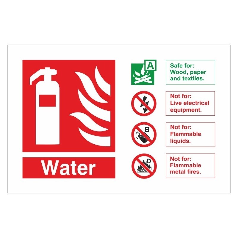 Foam Spray Fire Extinguisher Identification Sign - 150mm x 100mm