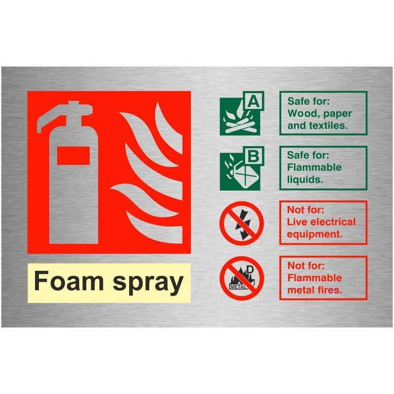 Foam Spray Brushed Aluminium Sign