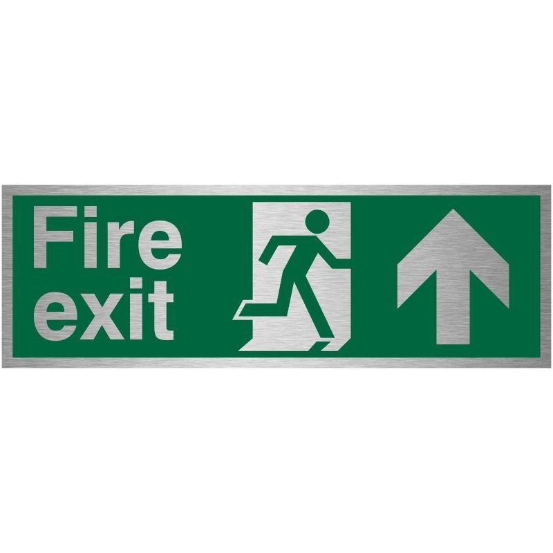 copy of Fire Exit Arrow Left Brushed Aluminium Sign