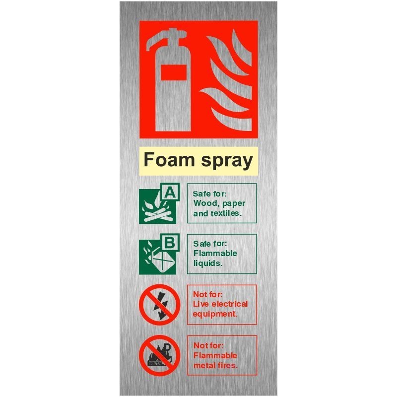 Foam Spray Brushed Aluminium Sign