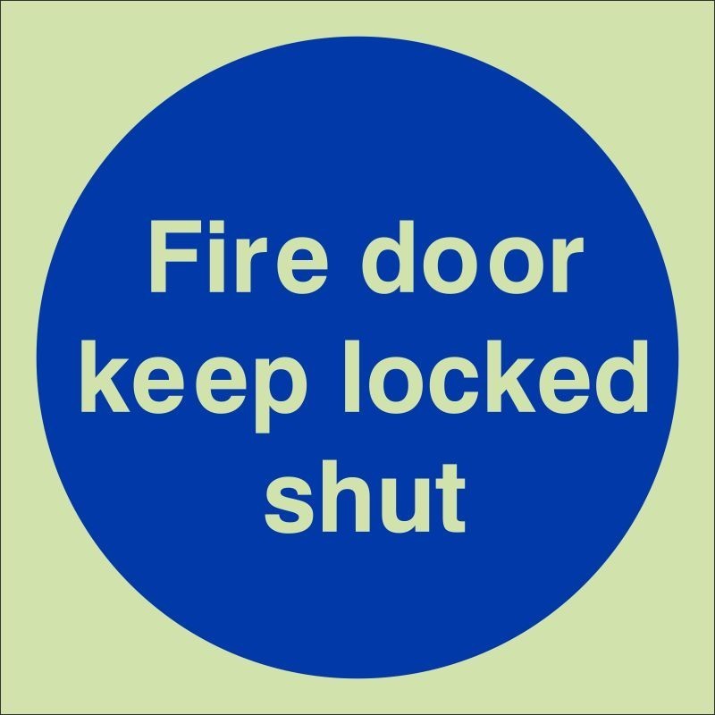 Fire Door Keep Locked Shut Photoluminescent Sign