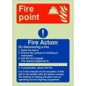 Photoluminescent Fire Action Sign