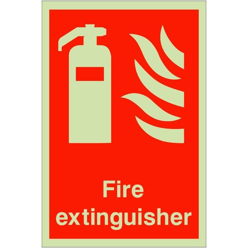 Glow in the Dark Fire Extinguisher Sign