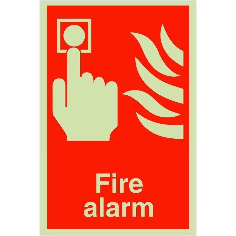 Glow in the Dark Fire Alarm Sign