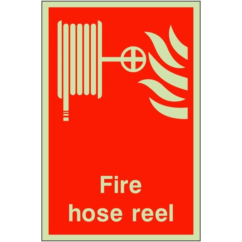 Glow in the Dark Fire Hose Reel Sign