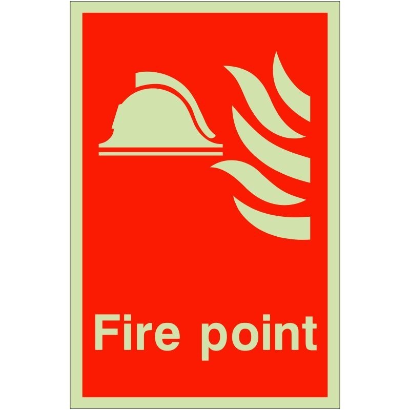 Glow in the Dark Fire Point Sign