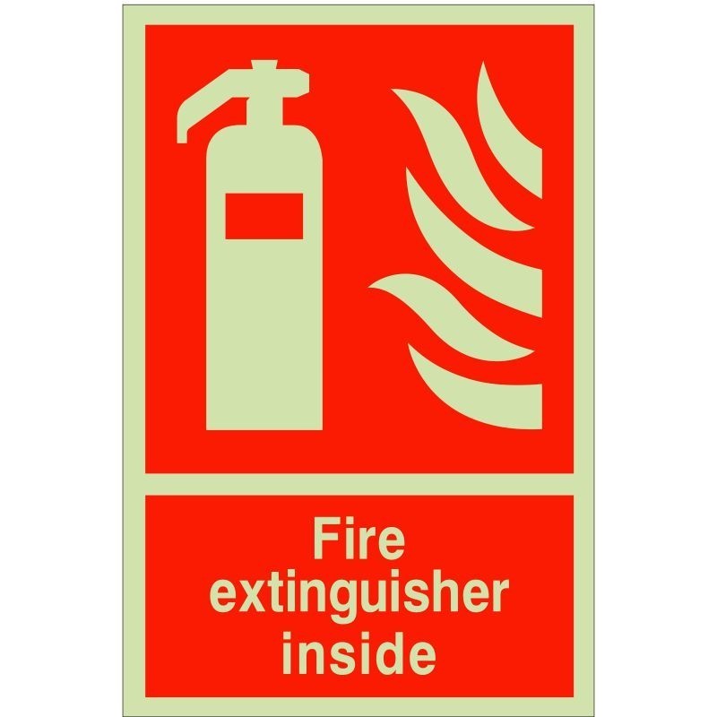 Glow in the Dark Fire Extinguisher Inside Sign