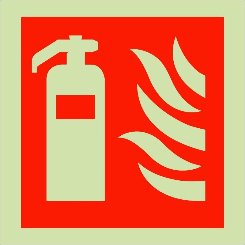 Glow in the Dark Fire Extinguisher Symbol Sign