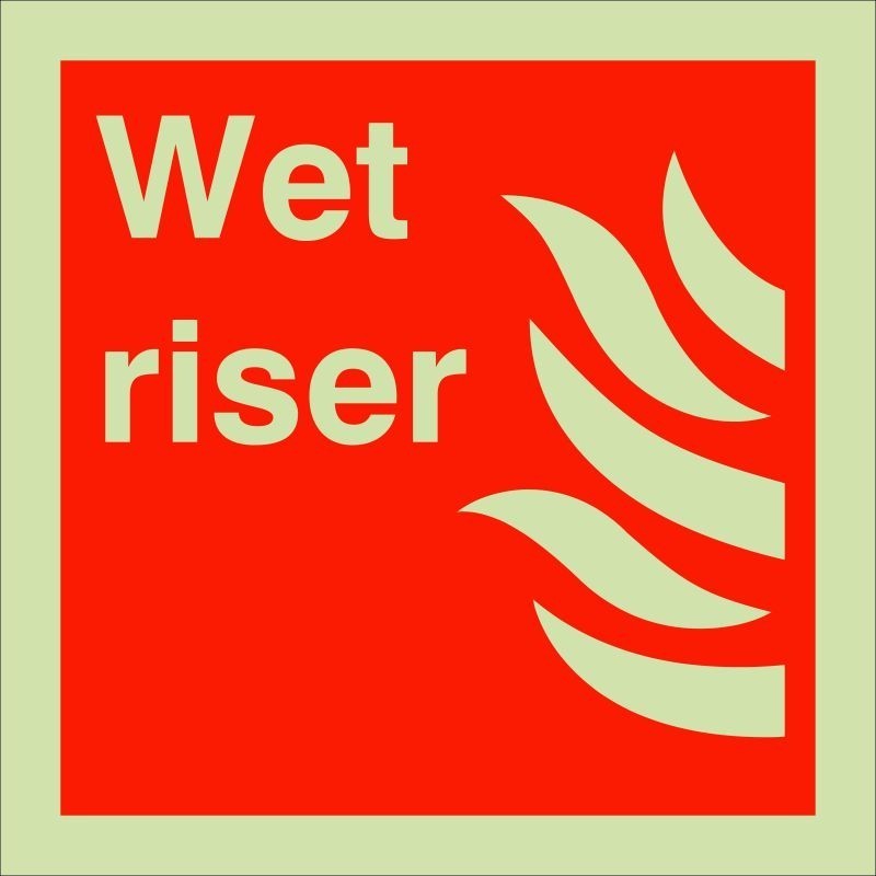 Glow in the Dark Wet Riser Sign