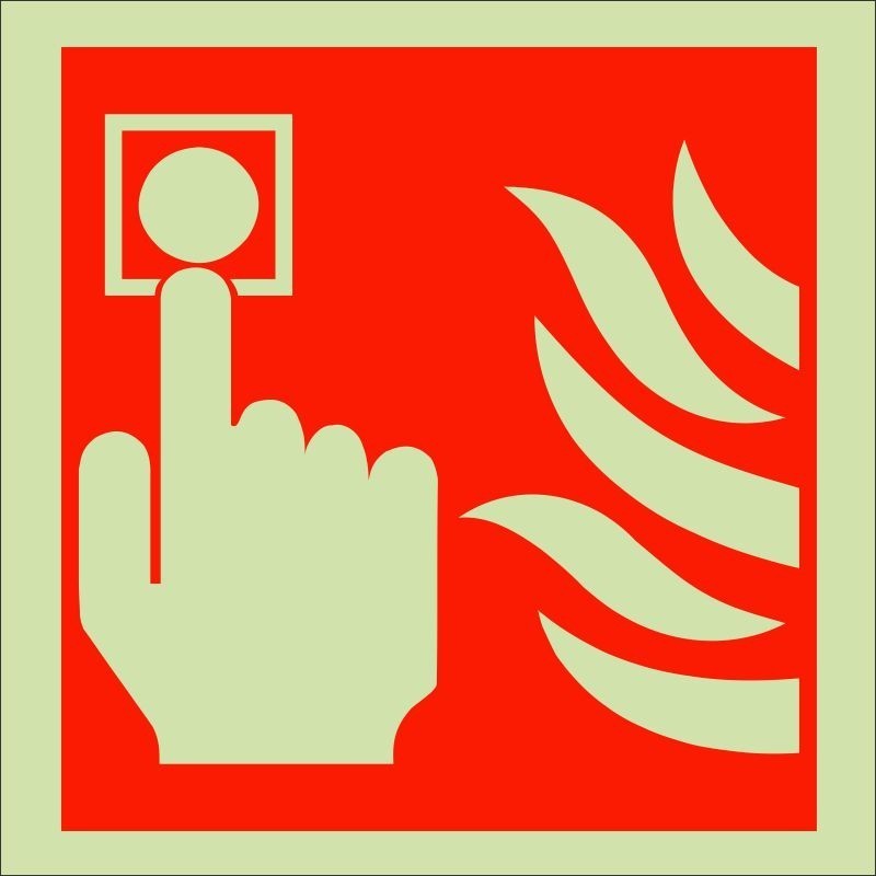 Glow in the Dark Fire Alarm Symbol Sign