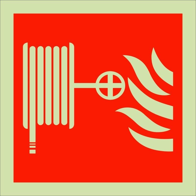 Glow in the Dark Fire Hose Reel Symbol Sign