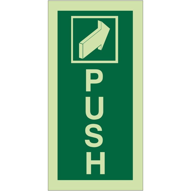 Photoluminescent Push Door Sign