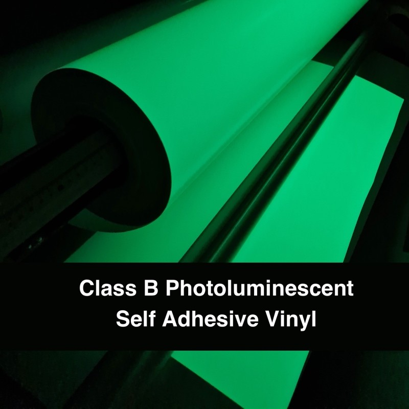 Class C Photoluminescent Glow in Dark Self Adhesive Vinyl Film