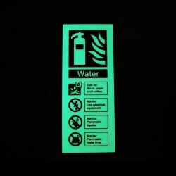 Glow in the Dark Water Fire Extinguisher Sign - Class C