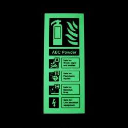 Glow in the Dark ABC Powder Fire Extinguisher Sign - Class C