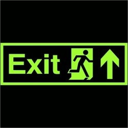 Photoluminescent Exit Arrow Up Sign - Class C