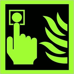 Glow in the Dark Fire Alarm Symbol Sign - Class C