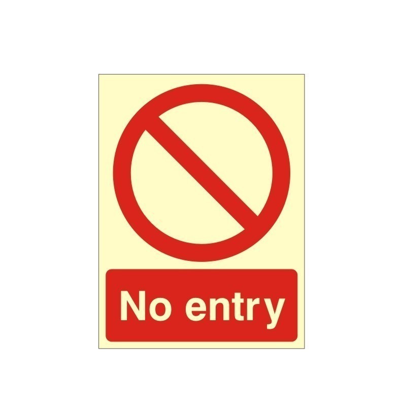 copy of No Entry Photoluminescent Sign