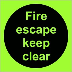 copy of Fire Escape Keep Clear Photoluminescent Sign