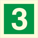 Glow in the dark fire sign 3 with green background and large number 3