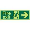 Photoluminescent Fire Exit Arrow Right Sign