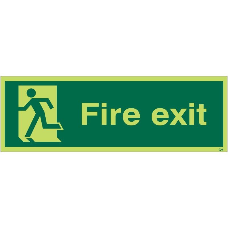 Photoluminescent Fire Exit Sign - Class C