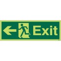 Photoluminescent Exit Arrow Left Sign