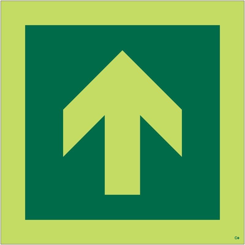 Photoluminescent Arrow Up Symbol Sign - Class C