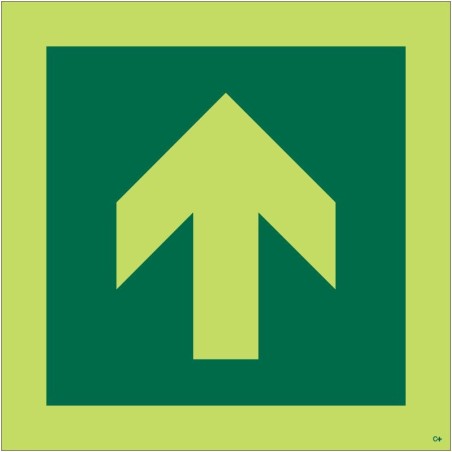 Photoluminescent Arrow Up Symbol Sign