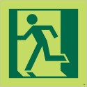 Photoluminescent "Man Running Left" Symbol Sign