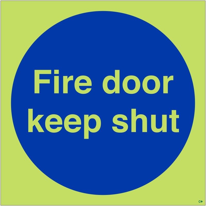 Glow in the Dark Fire Door Keep Shut Door Sign