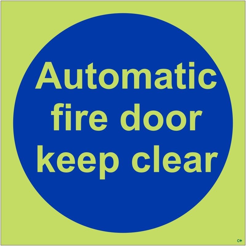 copy of Automatic Fire Door Keep Clear Photoluminescent Sign