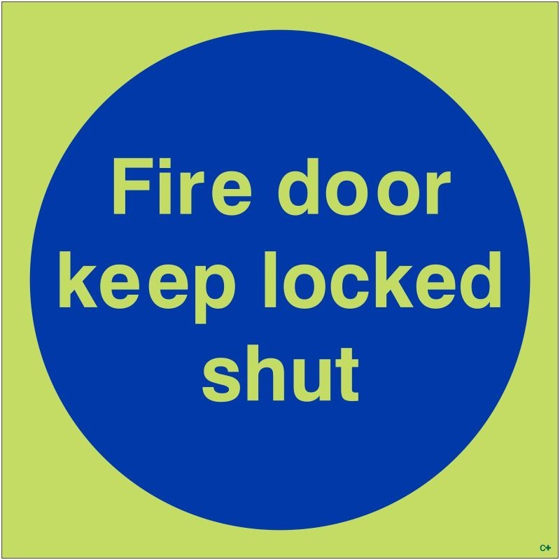 copy of Fire Door Keep Locked Shut Photoluminescent Sign