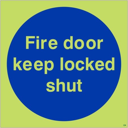 copy of Fire Door Keep Locked Shut Photoluminescent Sign