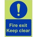 copy of Glow in the Dark Fire Exit Keep Clear Door Sign