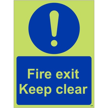 copy of Glow in the Dark Fire Exit Keep Clear Door Sign