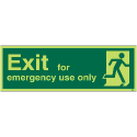 Photoluminescent Exit For Emergency Use Only Sign