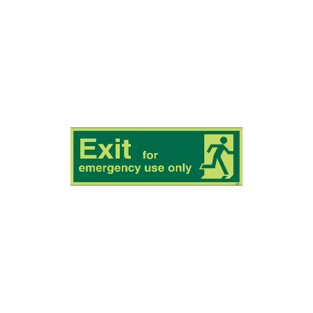 Photoluminescent Exit For Emergency Use Only Sign