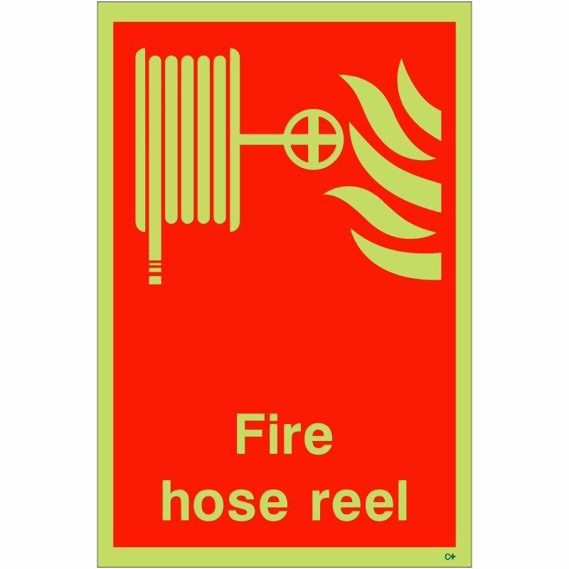 Glow in the Dark Fire Hose Reel Sign - Class C