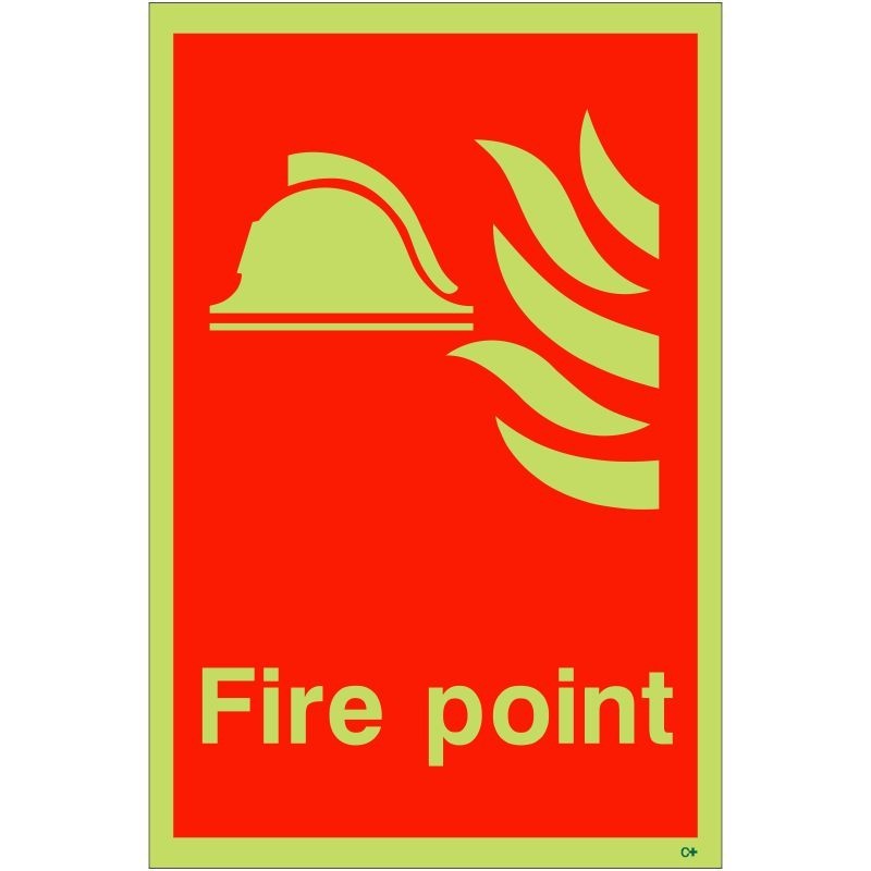 Glow in the Dark Fire Point Sign - Class C