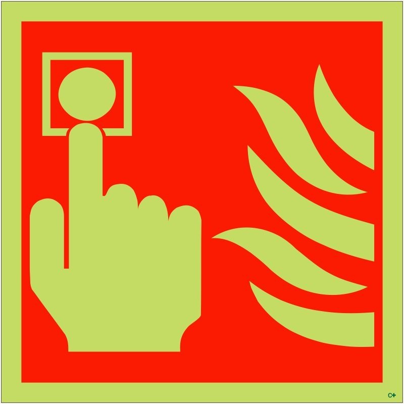 Glow in the Dark Fire Alarm Symbol Sign - Class C