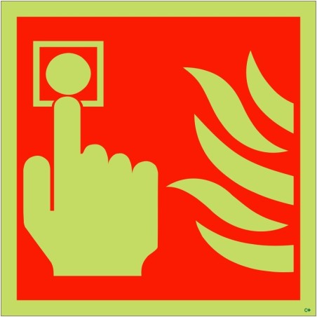 Glow in the Dark Fire Alarm Symbol Sign - Class C