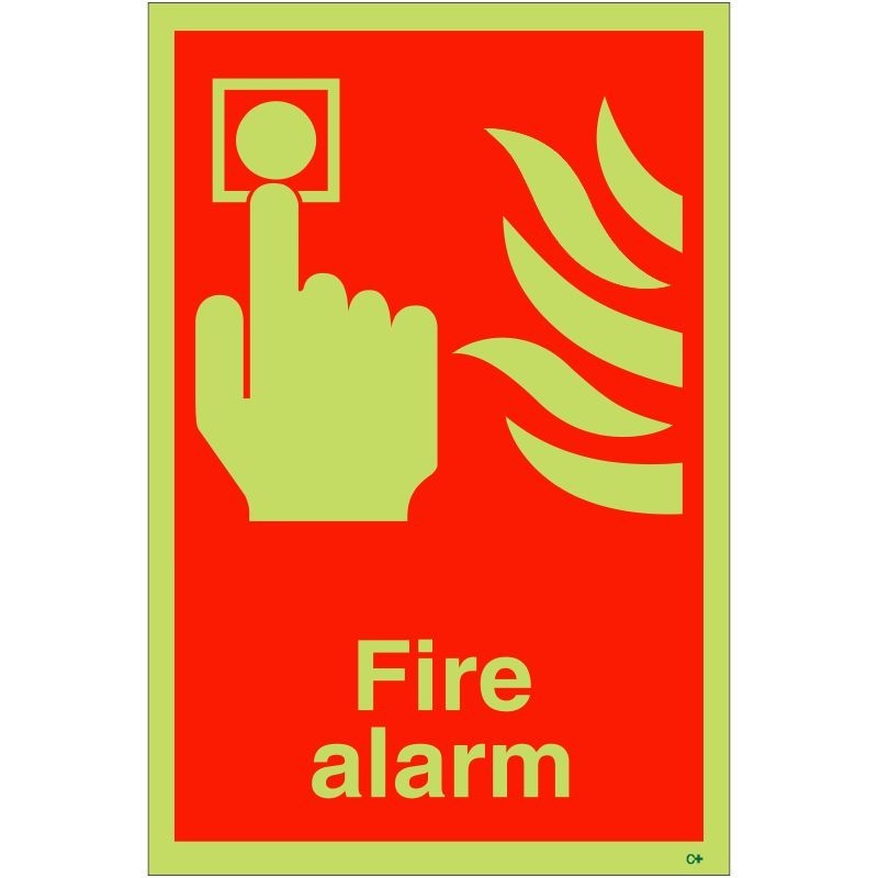 Glow in the Dark Fire Alarm Sign - Class C