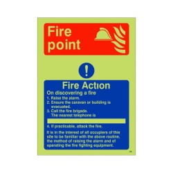 Glow In The Dark Fire Point Fire Action Sign