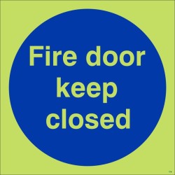 Fire Door Keep Closed Photoluminescent Sign