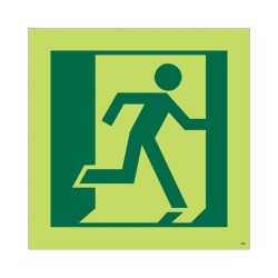 Photoluminescent "Man Running Right" Symbol Sign