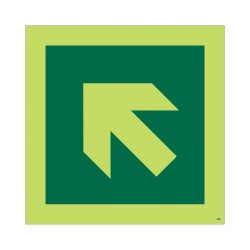 Photoluminescent 'Arrow Up/Left' Symbol Sign