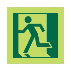 Photoluminescent "Man Running Left" Symbol Sign