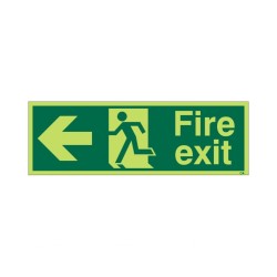 Extra Large Glow in the Dark Fire Exit Left Sign