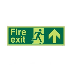 Extra Large Glow in the Dark Fire Exit Left Sign 900mm x 300mm - Rigid Plastic